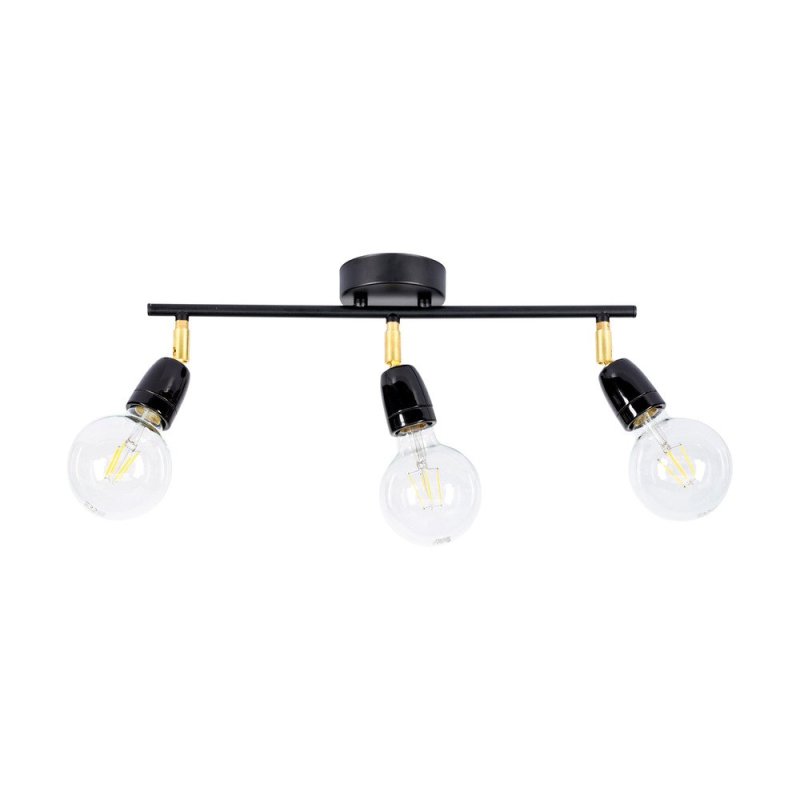 Porcia Lampa Sufitowa 3xE27 Max.25W Czarny/Złoty