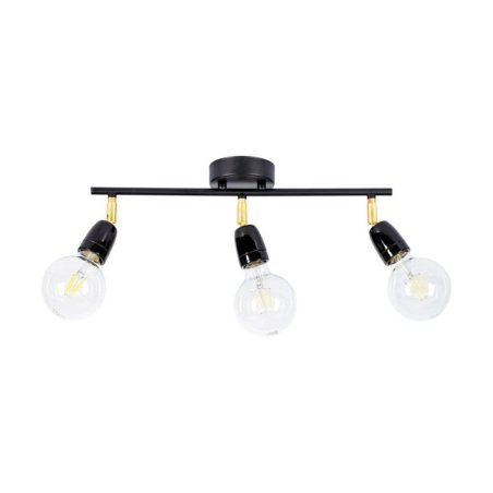 Porcia Lampa Sufitowa 3xE27 Max.25W Czarny/Złoty