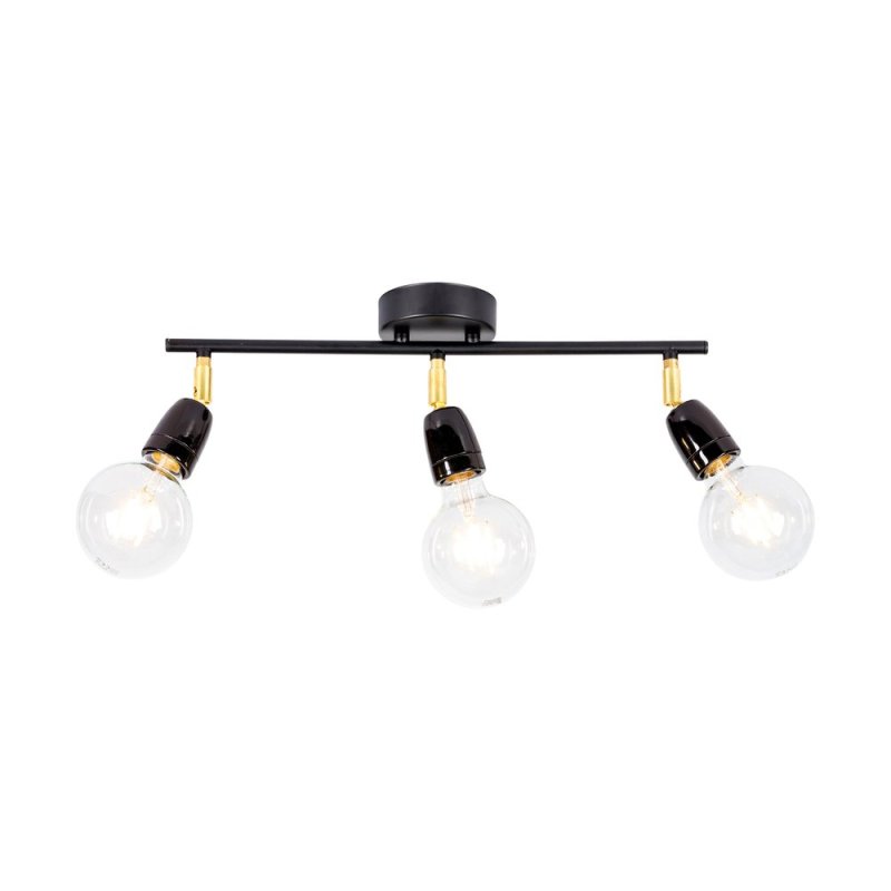 Porcia Lampa Sufitowa 3xE27 Max.25W Czarny/Złoty