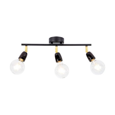 Porcia Lampa Sufitowa 3xE27 Max.25W Czarny/Złoty