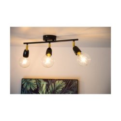 Porcia Lampa Sufitowa 3xE27 Max.25W Czarny/Złoty
