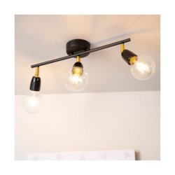Porcia Lampa Sufitowa 3xE27 Max.25W Czarny/Złoty