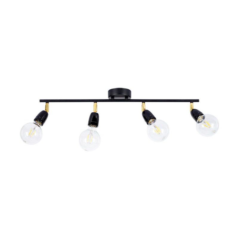 Porcia Lampa Sufitowa 4xE27 Max.25W Czarny/Złoty