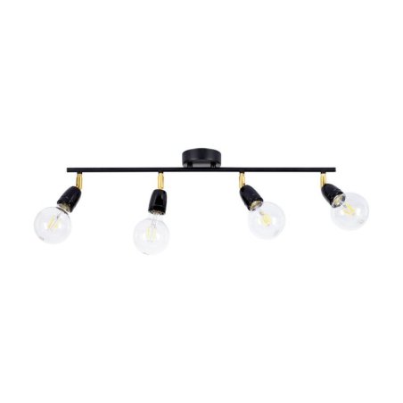 Porcia Lampa Sufitowa 4xE27 Max.25W Czarny/Złoty