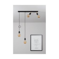 Porcia Lampa Wisząca 4xE27 Max.25W Czarny/Złoty/Czarny