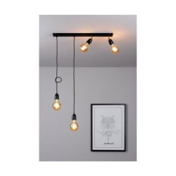 Porcia Lampa Wisząca 4xE27 Max.25W Czarny/Złoty/Czarny