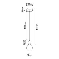 Porcia Lampa Wisząca 1xE27 Max.60W Biały/Antracyt