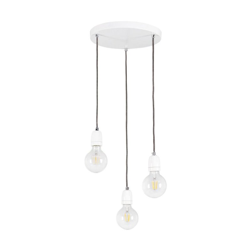 Porcia Lampa Wisząca 3xE27 Max.60W Biały/Antracyt