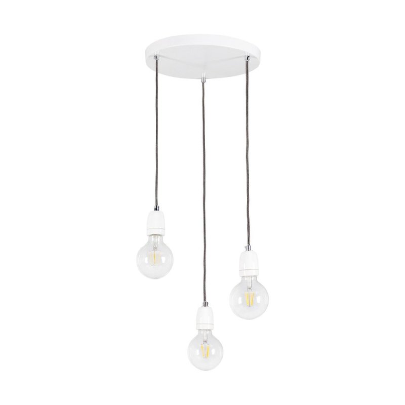 Porcia Lampa Wisząca 3xE27 Max.60W Biały/Antracyt