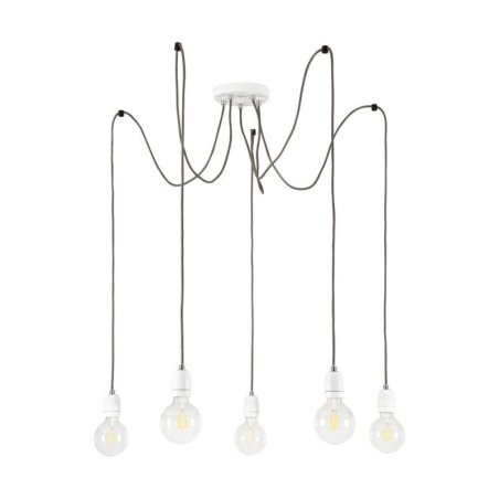 Porcia Lampa Wisząca 5xE27 Max.60W Biały/Antracyt