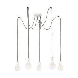 Porcia Lampa Wisząca 5xE27 Max.60W Biały/Antracyt