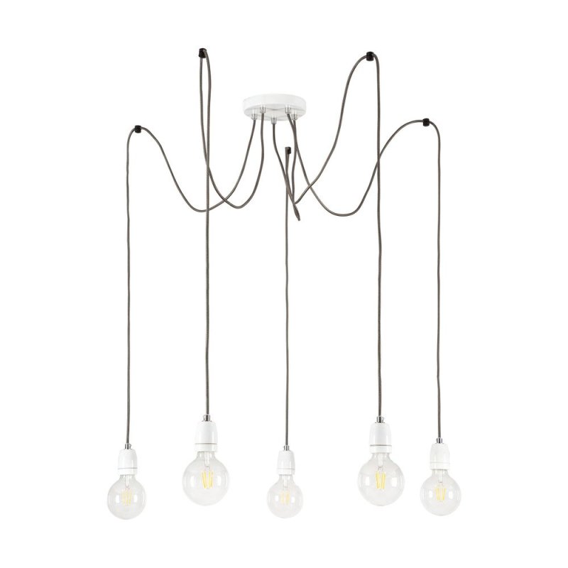 Porcia Lampa Wisząca 5xE27 Max.60W Biały/Antracyt