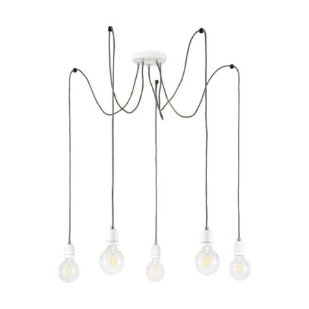 Porcia Lampa Wisząca 5xE27 Max.60W Biały/Antracyt
