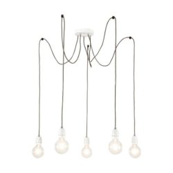 Porcia Lampa Wisząca 5xE27 Max.60W Biały/Antracyt