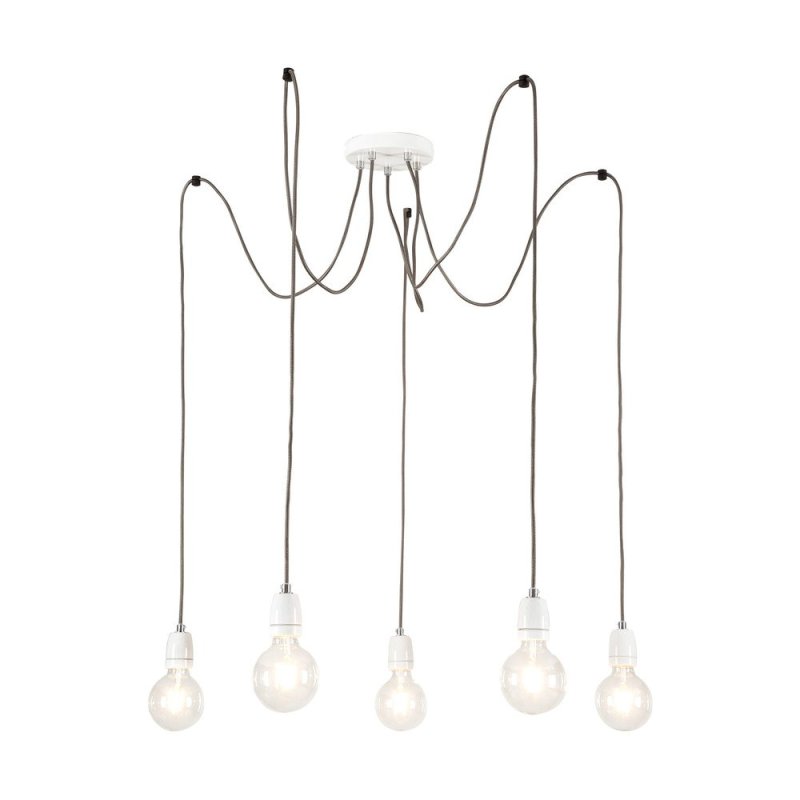 Porcia Lampa Wisząca 5xE27 Max.60W Biały/Antracyt