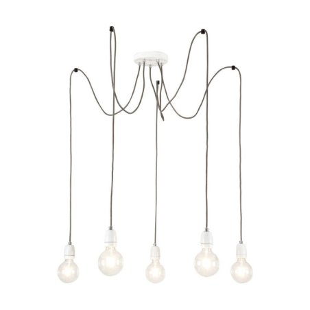 Porcia Lampa Wisząca 5xE27 Max.60W Biały/Antracyt