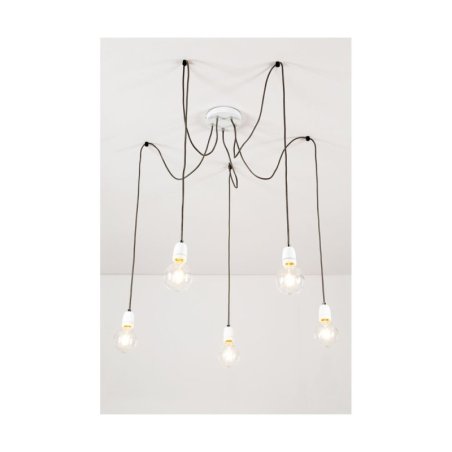 Porcia Lampa Wisząca 5xE27 Max.60W Biały/Antracyt