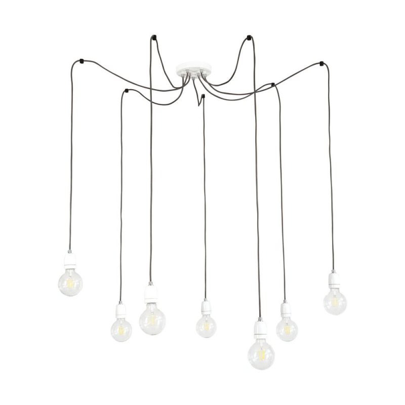 Porcia Lampa Wisząca 7xE27 Max.60W Biały/Antracyt