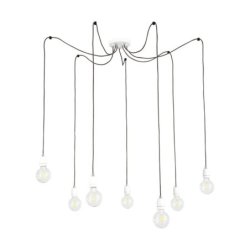 Porcia Lampa Wisząca 7xE27 Max.60W Biały/Antracyt
