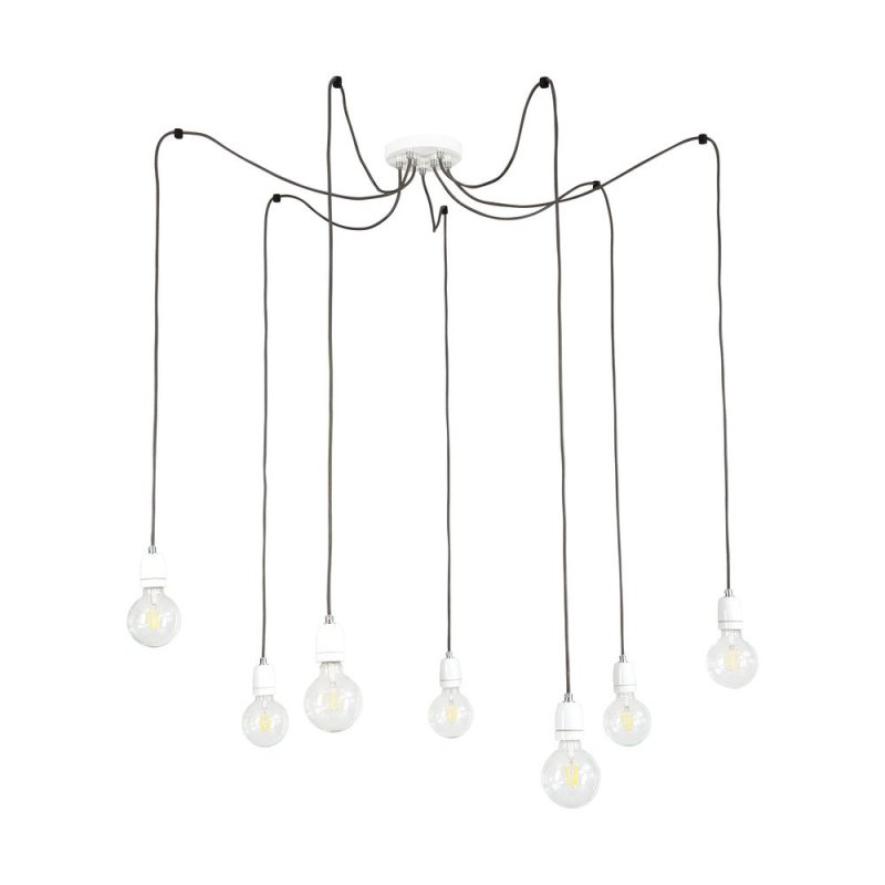 Porcia Lampa Wisząca 7xE27 Max.60W Biały/Antracyt
