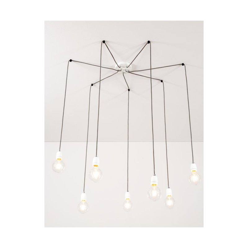 Porcia Lampa Wisząca 7xE27 Max.60W Biały/Antracyt