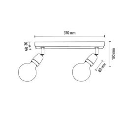 Porcia Wood Lampa Sufitowa 2xE27 Max.25W Dąb Olejowany/Biały