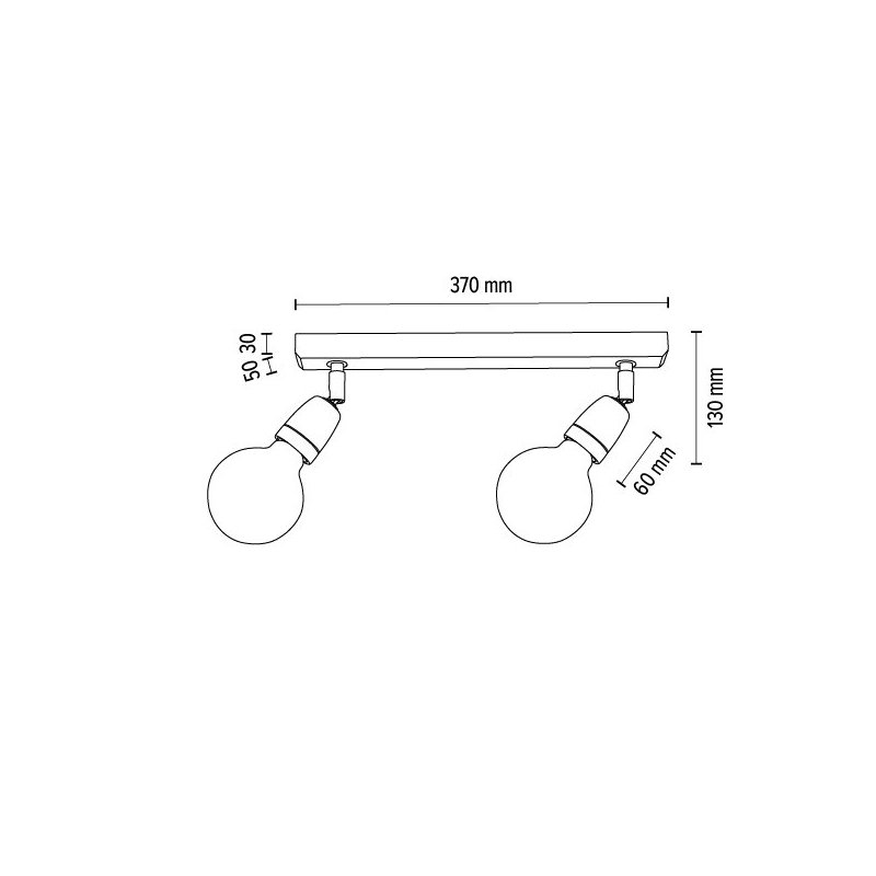 Porcia Wood Lampa Sufitowa 2xE27 Max.25W Dąb Olejowany/Biały