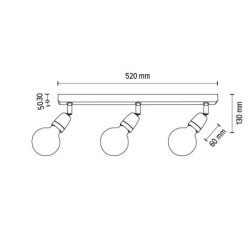 Porcia Wood Lampa Sufitowa 3xE27 Max.25W Dąb Olejowany/Biały