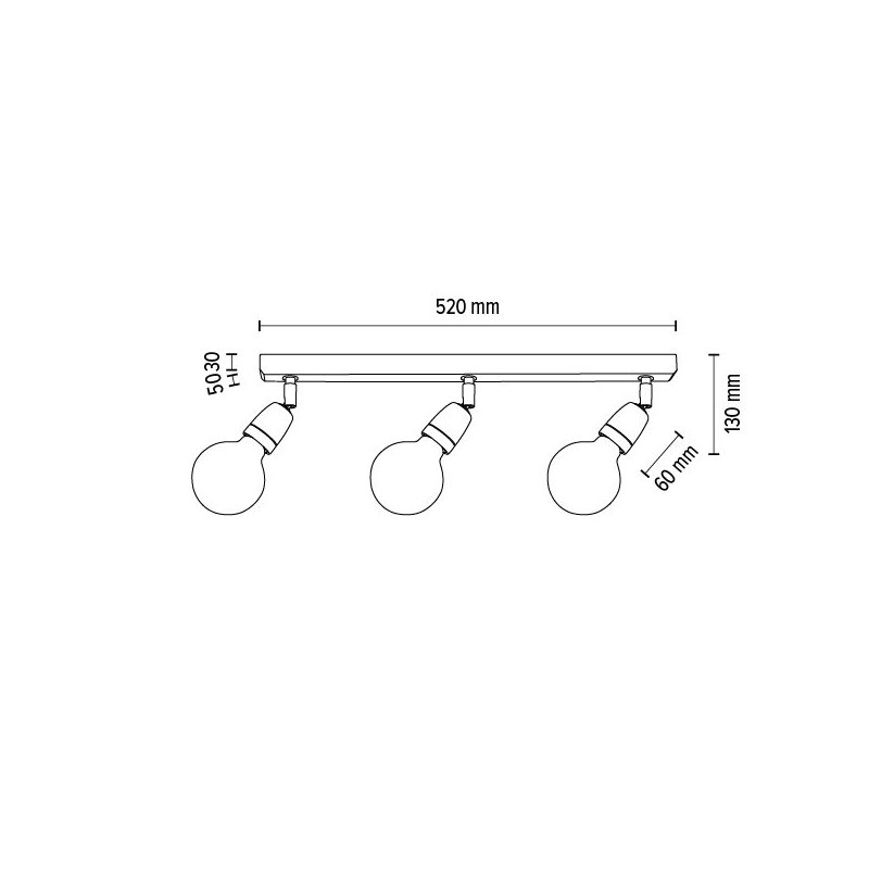 Porcia Wood Lampa Sufitowa 3xE27 Max.25W Dąb Olejowany/Biały