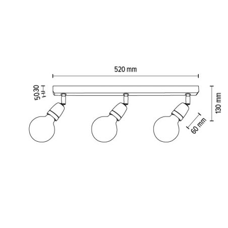 Porcia Wood Lampa Sufitowa 3xE27 Max.25W Dąb Olejowany/Biały