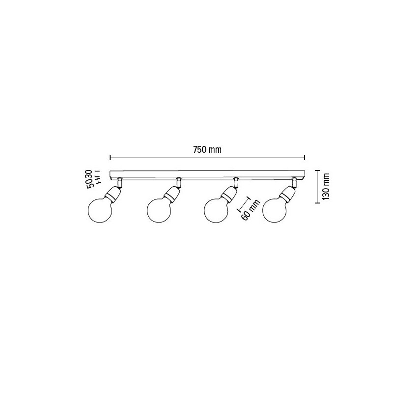 Porcia Wood Lampa Sufitowa 4xE27 Max.25W Dąb Olejowany/Biały