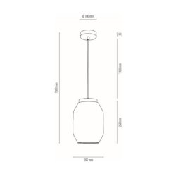 Vaso Jute Lampa Wisząca 1xE27 Max.15W LED Dąb Olejowany/Transparentny PVC/Transparentny/Beżowy