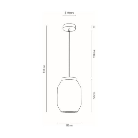 Vaso Jute Lampa Wisząca 1xE27 Max.15W LED Dąb Olejowany/Transparentny PVC/Transparentny/Beżowy