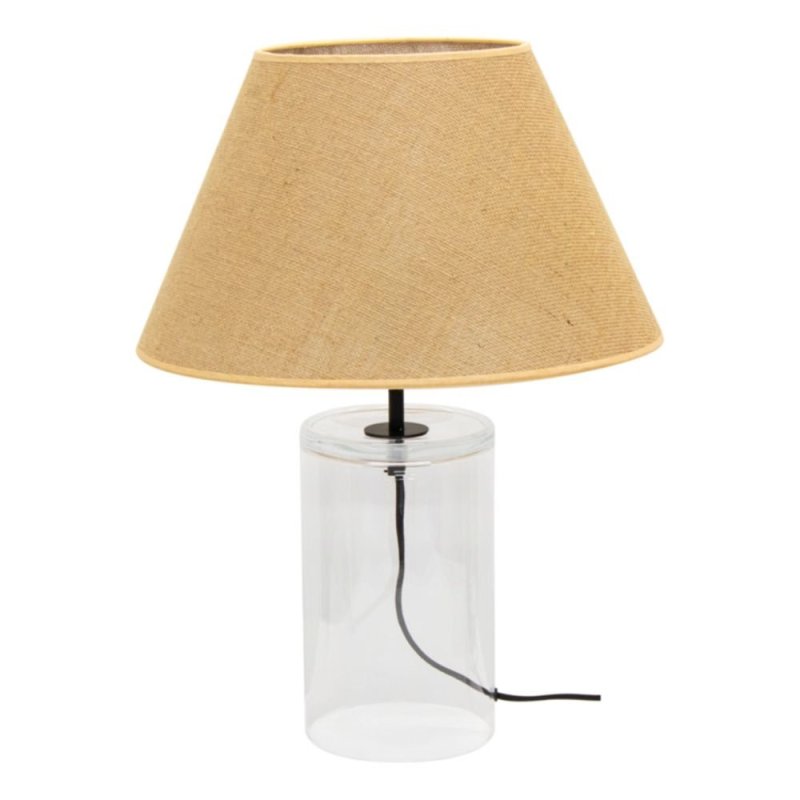 Jute Glass Lampa Stołowa 1xE27 Max.40W Transparentny/Czarny/Beżowy