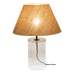Jute Glass Lampa Stołowa 1xE27 Max.40W Transparentny/Czarny/Beżowy