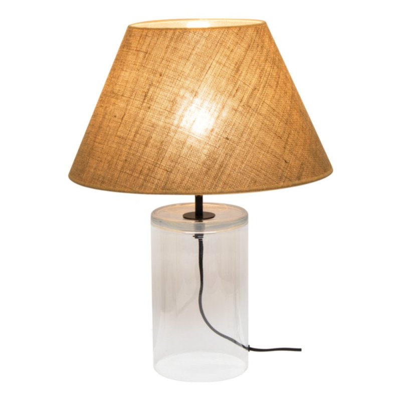 Jute Glass Lampa Stołowa 1xE27 Max.40W Transparentny/Czarny/Beżowy