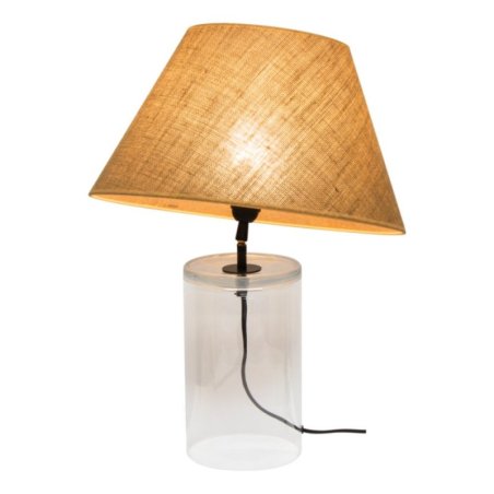 Jute Glass Lampa Stołowa 1xE27 Max.40W Transparentny/Czarny/Beżowy