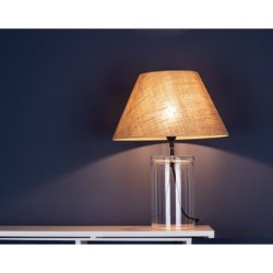 Jute Glass Lampa Stołowa 1xE27 Max.40W Transparentny/Czarny/Beżowy