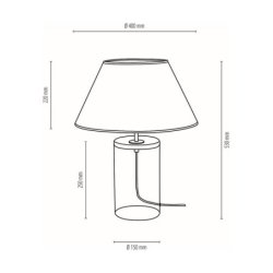 Jute Glass Lampa Stołowa 1xE27 Max.40W Transparentny/Czarny/Beżowy