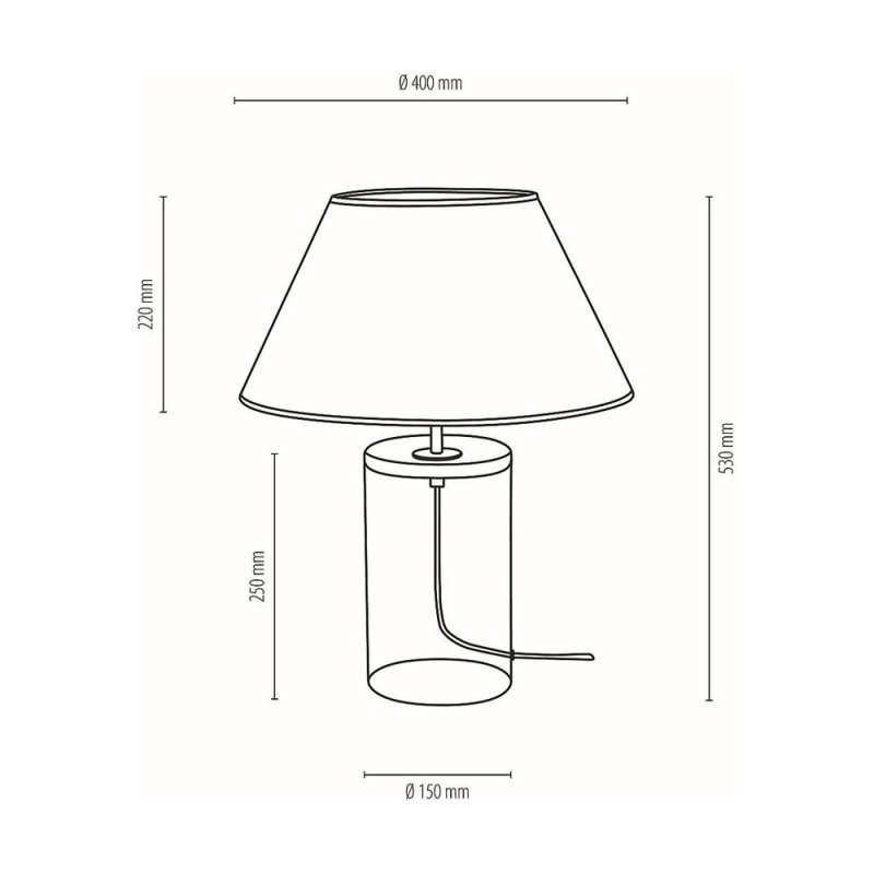 Jute Glass Lampa Stołowa 1xE27 Max.40W Transparentny/Czarny/Beżowy