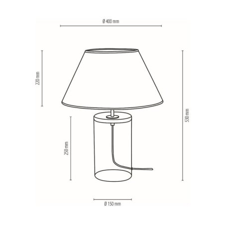 Jute Glass Lampa Stołowa 1xE27 Max.40W Transparentny/Czarny/Beżowy