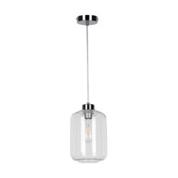 Tarro Lampa Wisząca 1xE27 Max.60W Chrom/Transparentny PVC/Transparentny