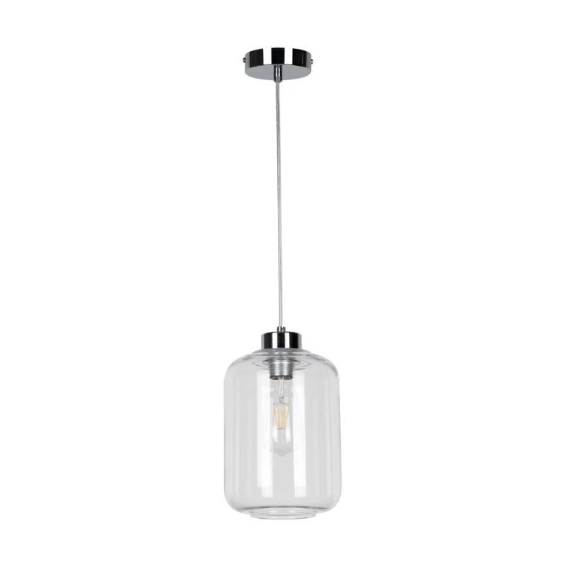 Tarro Lampa Wisząca 1xE27 Max.60W Chrom/Transparentny PVC/Transparentny