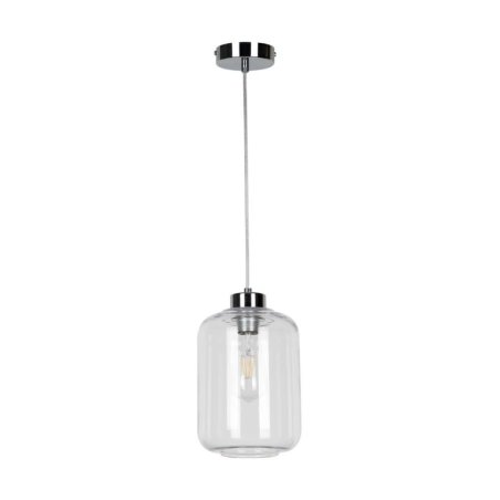 Tarro Lampa Wisząca 1xE27 Max.60W Chrom/Transparentny PVC/Transparentny