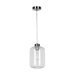 Tarro Lampa Wisząca 1xE27 Max.60W Chrom/Transparentny PVC/Transparentny
