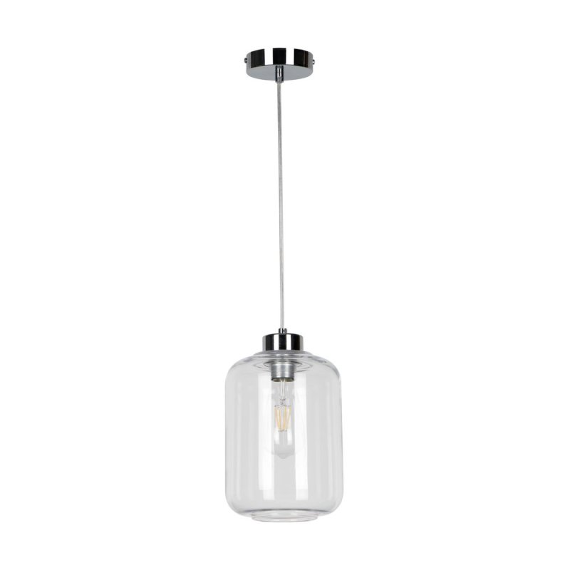 Tarro Lampa Wisząca 1xE27 Max.60W Chrom/Transparentny PVC/Transparentny