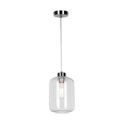 Tarro Lampa Wisząca 1xE27 Max.60W Chrom/Transparentny PVC/Transparentny