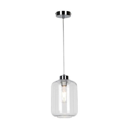Tarro Lampa Wisząca 1xE27 Max.60W Chrom/Transparentny PVC/Transparentny