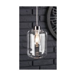 Tarro Lampa Wisząca 1xE27 Max.60W Chrom/Transparentny PVC/Transparentny