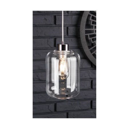 Tarro Lampa Wisząca 1xE27 Max.60W Chrom/Transparentny PVC/Transparentny